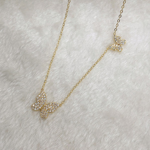 Collana con ciondolo a forma di farfalla scintillante per donna, elegante catena minimalista per clavicola, gioielli alla moda - Product Image 4