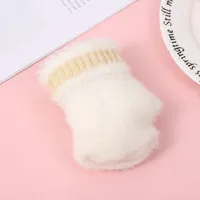 Guantes de invierno cálidos y gruesos para mujer, de moda, con diseño de pata de gato, de felpa suave, sin dedos, de medio dedo