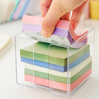 Porte-bloc-notes en acrylique transparent, porte-bloc-notes, plateau de papeterie en plastique, porte-notes autocollantes en acrylique transparent pour bureau à domicile