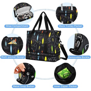 Best Selling Large Wet Dry Waterproof Duffel Wash <b>Bag</b> <b>Folding</b> Gym Travel Tote Zipper for Yoga Weekend Luggage - Product Image 5