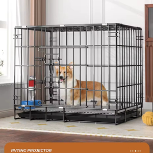 <span class=keywords><strong>Cage</strong></span> pliable classique en fil d'acier pour chats et chiens - Utilisation intérieure/extérieure toutes saisons pour le sauvetage des animaux, personnalisable, emballée en boîte - Product Image 4