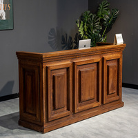 Comptoir de bar pub en bois Art Sense Mobile Shop, conception de comptoir de bar moderne pour la maison ton bois