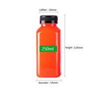 Bouteilles en plastique carrées françaises de 12 oz, 16 oz, 350 ml, 500 ml, transparentes, pour jus, thé froid, boissons, emballages en vrac avec couvercles