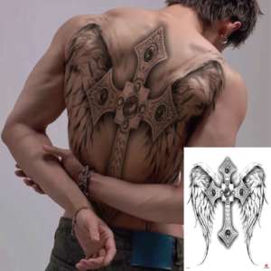Tatuajes Temporales Grandes de Transferencia por Agua con <span class=keywords><strong>Diseño</strong></span> de Animal, Dios, Geisha y <span class=keywords><strong>Corona</strong></span> para Hombres, a la Moda y Ecológicos - Product Image 1