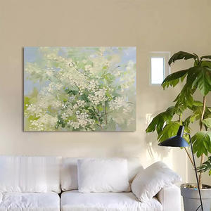 Verde primavera belleza moderno luz verde primavera Floral hecho a mano lienzo al óleo de gama alta sala de estar sofá Fondo pintura de pared - Product Image 2