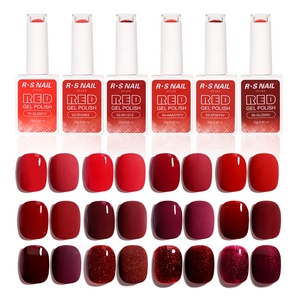 R S Nail Private Label Red Gel Polish Soak Off Gel Uv Polish Proveedor de <span class=keywords><strong>uñas</strong></span> 18 <span class=keywords><strong>colores</strong></span> Otoño e Invierno Serie roja - Product Image 1