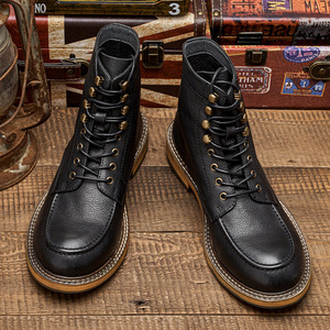 <span class=keywords><strong>Botas</strong></span> de Tobillo Nuevas para <span class=keywords><strong>Hombre</strong></span>, Modernas, de Cuero Vacuno Genuino, Resistentes al Desgaste, con Cordones, Estilo Británico, <span class=keywords><strong>Botas</strong></span> de Trabajo a la Moda - Product Image 4