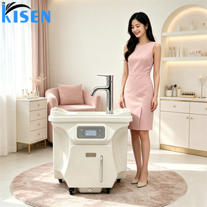 Modern <b>Electric</b> Mobile Automatic <b>Portable</b> salon Basin Washing Hand Station With Hot Water Shampoo Bowl With Wheels and <b>Heater</b> - Product Image 5