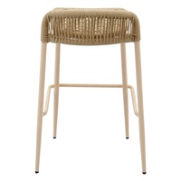 Beige Jardin Bistro Comptoir Hauteur Chaises Meubles Extérieur En Aluminium Patio Sans Bras Tissé Corde Haute Bar Tabourets