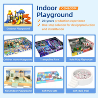 Equipo de Juegos Interior de Madera Comercial para Niños, Área de Juegos Suave Pequeña y Juegos Interactivos, Parque Infantil Interior para Niños