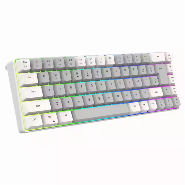 Wired Keyboard K701 Key Line Separation 68 Keys Wired Mechanical Feel Dual Color RGB Luminous Gaming Keyboard