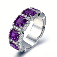 Fabricant de bijoux fins QX, vente en gros, bagues de fiançailles et de mariage en argent 925 plaqué or 18 carats, moissanite de couleur D VVS, pour hommes et femmes