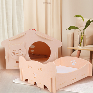 Cama Modular Personalizable para Gatos de Fieltro con Diseño de Cara de Gato, Desmontable y Apilable para Gatos de Interior, Muebles Sostenibles para Mascotas para Todas las Estaciones - Product Image 5