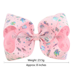 BELLEWORLD <span class=keywords><strong>JOJO</strong></span> กิ๊บติดผมสำหรับเด็ก,ที่หนีบผมลายยูนิคอร์นสีสันสดใสงานแฮนด์เมดขนาด8นิ้ว - Product Image 2