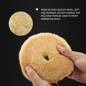 SPTA Tampone Lucidante in Lana da 3 a 6 Pollici T140 <span class=keywords><strong>Giallo</strong></span>, Tampone in Lana a Taglio Intenso per Rimozione Grana 1200 # /1500 #   Dischi Abrasivi per Rimozione di Graffi Profondi - Product Image 3