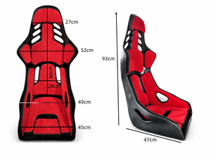 Asiento de Carreras Tipo Bucket de Fibra de Carbono JBR9031 Inspirado en la FIA |   Suede Rojo, Sim Rig y Track Day |   Arnés de 4/5/6 Puntos Compatible - Product Image 4