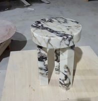 GOLDTOP Meuble nordique Belle plinthe Calacatta Viola Cubes de marbre Pierre Calacatta Viola Table d'appoint en marbre Plinthes