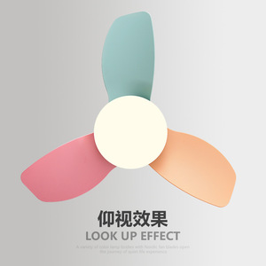 <b>Ceiling</b> <b>Fan</b> Light Led Flush Mount Fixed Blade For Bedroom Living Room Study With Full Spectrum Light - Product Image 3