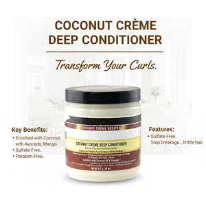 Crème réparatrice pour cheveux nourrissante et démêlante à base de plantes biologiques, à la noix de coco, pour tous les types de cheveux, unisexe, adultes - Product Image 2