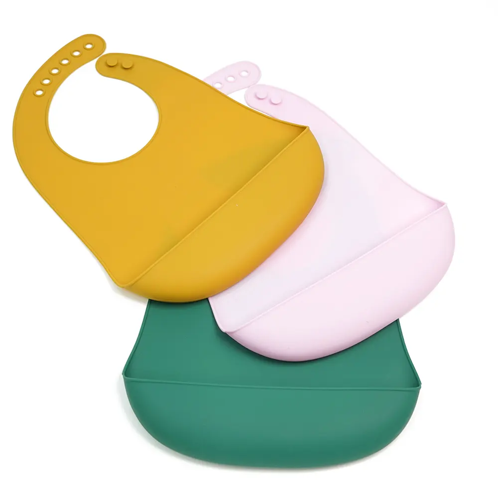 Hot Sale Eco-Friendly Non-Toxic Silicone Bib Latest Baby Silicone Waterproof Can Be Customized Printing Baby Bib Bpa Free