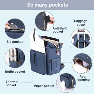 <span class=keywords><strong>Sac</strong></span> <span class=keywords><strong>à</strong></span> couches imperméable grande capacité pour maman et papa, 15 poches, compartiments isothermes, <span class=keywords><strong>compartiment</strong></span> humide, matelas <span class=keywords><strong>à</strong></span> <span class=keywords><strong>langer</strong></span>, pour poussette, commande en gros - Product Image 5