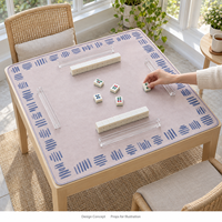 Tapis de Mahjong Vivid Print Yugaland en caoutchouc inodore, lavable, anti-bruit, antidérapant, 800*800mm, 3mm, pour coin de table de Mahjong