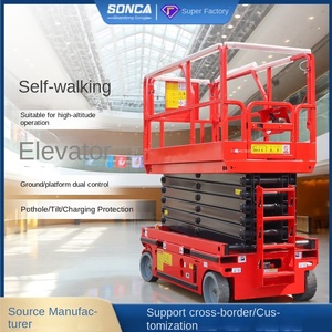 Plataforma Elevadora Hidráulica Móvil de Tijera, Elevador Aéreo Autopropulsado con Orugas para Trabajos en Altura - Product Image 2