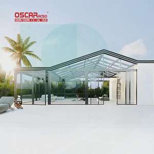 Veranda Esterna in Vetro con Telaio in Alluminio Grigio Scuro, Stile Relax Simile al Sole, per Cortile, Patio e Giardino - Product Image 1