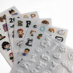 สติกเกอร์อีพ็อกซี่เรซินลายการ์ตูนสำหรับเด็กสติกเกอร์อีพ็อกซี่ทรงกลมกันน้ำใสพิมพ์โลโก้โดม3D - Product Image 1