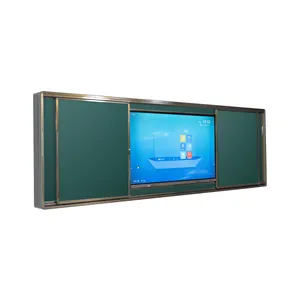 Khung nhôm khô xóa greenboard từ trường bảng đen kích thước lớn Bảng Phấn màu xanh lá cây đẩy bảng kéo