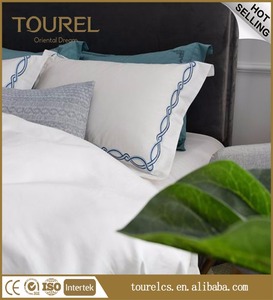Cama <span class=keywords><strong>de</strong></span> hotel/Sala hojas, 100% poliéster algodón <span class=keywords><strong>blanco</strong></span> llano Hotel sábanas - Product Image 1