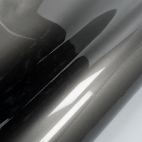Autocollants pour voitures en PET TPU, effet métallique liquide brillant, gris canon de fusil, film adhésif en vinyle pour voitures et motos