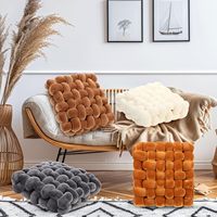 Quadratische Knotenkissen Geknotete Plüsch-Weichkissen Akzentkissen Dekoration für Zuhause Sofa Bett Couch
