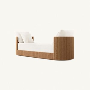 Cama de Pared Moderna de Madera Maciza con Tapicería de Tela para Dormitorio, Apartamento - Diseño de Lujo - Product Image 6