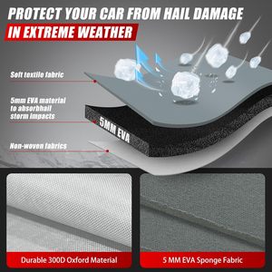 غطاء سيارة كامل للحماية من جميع الظروف الجوية، مقاوم للمطر والثلج والصقيع والبرد - Product Image 2
