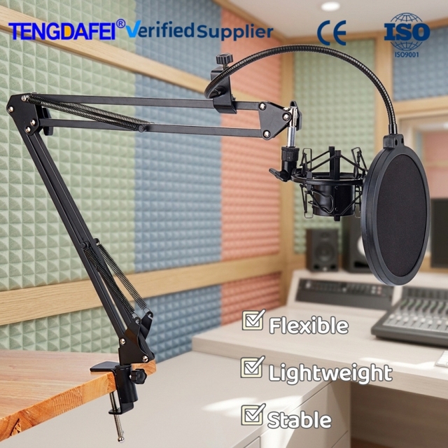 Durable  NB-35 Microphone Boom Arm Stand Professional Studio Podcast Mic Scissor Arm Pop Filter Shock Mount Desktop Mic Kit