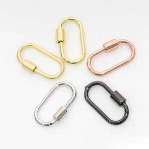 NEW Style High Quality Gold Plating Oval Shape Plain Screw Clasp For Jewelry Making