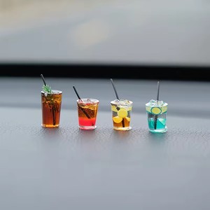 Funny Mini Drink Cup <b>Car</b> <b>Ornaments</b> Cute Simulation Iced Americano Iced Tea Drink <b>Car</b> Center Console Decorations Diy Crafts Gifts - Product Image 1