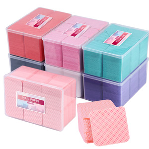 1080 pièces/boîte étiquette privée non pelucheux rose Gel dissolvant nettoyage coton feuille vernis à ongles cosmétique dissolvant distributeur ongles lingette - Product Image 1