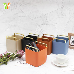 Modern <strong>Rectangular</strong> Home Storage <strong>Basket</strong> with Marker Pen Tool Case Metal Leather Brush Holder Packaging Boxes - Product Image 5