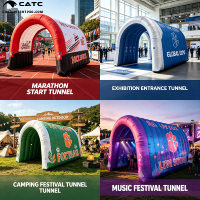 Tunnel gonflable personnalisé CATC pour joueur de football, décoration publicitaire pour événements sportifs en extérieur, en tissu Oxford 350D imperméable et résistant au soleil