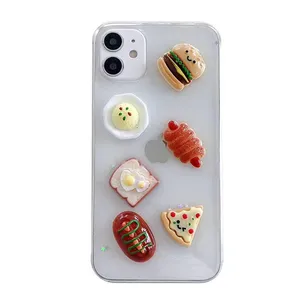 Clear Glitter 3D Foods Phone Case For iPhone 11 Pro Max 6 6s 78 Plus X XR XS Max Shiny Simple Soft TPU Back Cover Couple