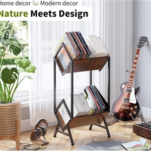 Passing On <b>The</b> <b>Kingdom</b> Vinyl Record Storage Rack Wood Metal CD Display Shelf Floor Bookshelf Magazine Organizer - Product Image 4