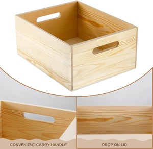 Crate Multi-Craft Caddy Nesting Crate Wood Crates with Hand Holes Pine Wooden Creative Deco Wooden Crate Nesting - Product Image 5