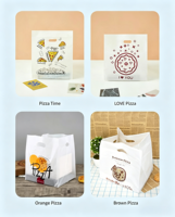 Sac d'emballage personnalisé en PEHD épais mat avec poignée, recyclable, à soufflets latéraux, pour supermarché, pizza, gâteau, livraison à emporter