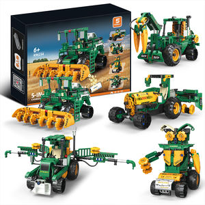 Kaiyu K96234 2026 5 en 1 <span class=keywords><strong>Camion</strong></span> Transformable RC Moissonneuse Cultivateur Tracteur Robot en Bois Briques Jouets Cadeau Enfants Ensembles de Blocs de Construction - Product Image 1
