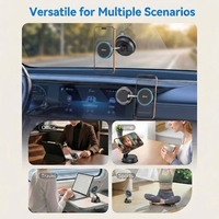 Support de chargeur sans fil pour tableau de bord 25W avec ventouse à vide 360° °   Support de charge magnétique sans fil pour voiture, pivotant pour tous les smartphones
