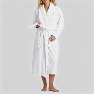 Peignoir de bain en flanelle de coton <span class=keywords><strong>OMD</strong></span>/OEM pour femme, à manches longues, peignoir d'intérieur thermique, peignoir de spa doux pour la peau - Product Image 3