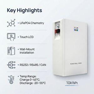 Batterie LiFePO4 51,2V 48kWh, stockage d'énergie solaire, mur d'alimentation intelligent avec BMS, solution d'énergie verte écologique pour appartement, condo, balcon - Product Image 2