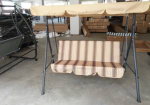 उद्यान आँगन स्विंग कुर्सी 3 सीटों वाले झूल चंदवा के साथ झूला - Product Image 6